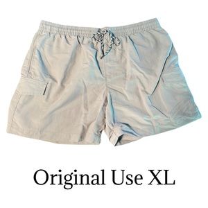 Ⓜ️Original Use Light Gray cargo shorts with black‎ and gray drawstring - NWOT XL